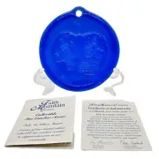 Cobalt Blue Glass Signed - TEACHER ABC & 123 - Folk Art - SUNCATCHER Sun Catcher