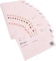 FUNNETOYU 50pcs Recipe Sheets Blank Note Cards for Household Cooking Smooth Writing Kitchen Accessory with Creative Design for Wedding and Recipe Boxes