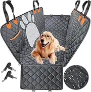 Dog Car Seat Cover,Dog Car Protector,Waterproof Pet Seat Cover Protector for Car, Pet Seat Cover with Mesh Visual Window & Seat Belt Opening & Storage Pockets Dog Seat Cover （147 x 137cm）