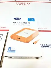 Seagate External Hard HDD Lacie Rugged STFR1000800 Usb-C 1TB Orange