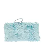 Sequin zipper handbag One size Blue