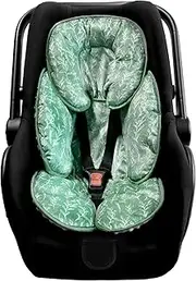 Baby Car Seat Head and Body Support,2-in-1 Reversible CarSeat Insert,Soft Cushion for Stroller, Swing, Bouncer,Green Sage