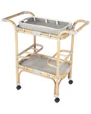 Butler Specialty Company Selena Grey & Rattan Bar Cart