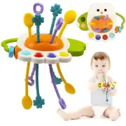 Pull String Montessori Toys Sensory Toys Baby 6-12 Months Silicone Activity Toys