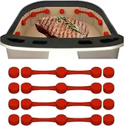Air Fryer Magnet Silicone Buckle, Air Fryer Magnets for Parchment Paper High Temp Resistant Locks Disposable Liners, Prevents Paper from Covering Food Touching Heating Element & Burning (4PCS)