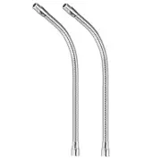 15" Microphone Gooseneck 5/8-27 Thread Flexible Tube Extension, Silver Tone,2Pcs