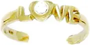 [JewelryWeb] 14k Yellow Gold CZ Simulated Diamond Adjustable Love Body Jewelry toe ring-toe ring for Women