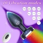 Anal Butt Plug LED Light Up Vibrator Dildo Prostate Massager Sex Toys for Women
