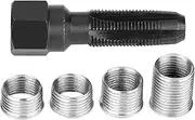 Pipe Tap Set, 5Pcs Carbon Steel Spark Plug Re Thread Tap Tools with Inserts for 14mm Sparking Plugs Repair