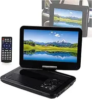 12.5" Portable DVD Player, 10.5" HD Swivel Screen, Supports CD/DVD/USB/SD Card, Free Rotation, Power-Off Memory Function, Easy Installation,Black