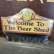 Welcome To The Beer Shed Key Rack Modern Metal