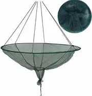Kuehssn Fishing Drop Net,Large Round Fishing Bridge Net, Soft Steel Hoop - Foldable Catfish Net Cage, Cast Nets for Fishing Saltwater Freshwater, Easy Fish Release