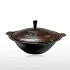Cast Iron Pot Dutch Oven for Gas Stove IH Induction Linseed Oil Pre-seasoned