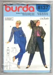 Burda Sewing Pattern Women's JACKET TOP PANTS 8137 Size 8-10-12-14-16 UNCUT