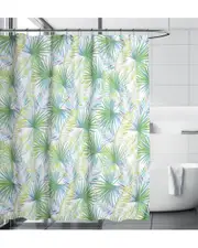 Moda at Home Palm Tree 3pc Shower Curtain Set with 12 Shower Hooks
