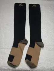 Miracle Support Unisex Adult Black Copper Compression Socks 1 Pair, Size S/M