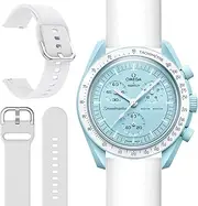 [Miimall] for OMEGA × Swatch Bioceramic MoonSwatch Strap, Soft Silicone Sport Band for Men Women Breathable Lightweight Quick Release Replacement Wristband Strap for Bioceramic MoonSwatch