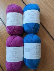 M & K Alpaca Silk Yarn Set Of 4 70/30 Alpaca/Silk 200m Each