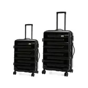 SWISS Luggage Suitcase with TSA locker HardCase 20" 24" 2 Pieces - Black