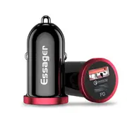2PCS 5A PD Fast Charging Type C + USB Dual Port Car Charger For iPhone X XS Max Xiaomi Mi8 Mi9 S10 S10+