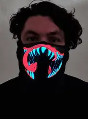 Venomous Teeth Sound Activated Light Up Mask
