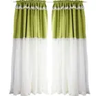 1X Pastoral Lace Splicing Curtain Tassel Drape Rod Pocket Room Decor Curtain
