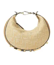 Fendi Fendigraphy Logo Lettering Mini Hobo Bag One size light brown