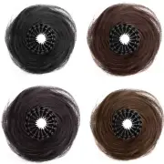 Girls Hair Bun Claw Hairpiece Hair Extensions Wigs Black Chignons for Cosplay