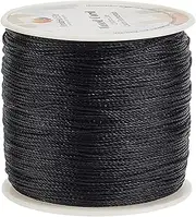 PH PandaHall 0.5mm Black Waxed Polyester Cord, 116 Yards Waxed String Wax Cord Round Beading String Roll Craft Cord for Waist Beads Bracelet Necklace Jewelry Making Macrame Supplies