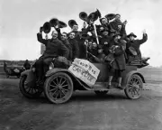 New 8x10 World War I Photo: Soldiers Mustered Out of Camp Dix, New Jersey - 1918