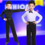 Boy Dance Shirt Pants Ballroom Salsa Samba Smooth Latin Tango Garment Set Black