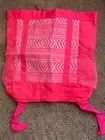 Children Place Kids Canvas beach and Pool bag w Drawstring-Neon Pink