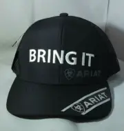 ARIAT "Bring It" Black Snapback Trucker Hat / Cap OSFA NEW