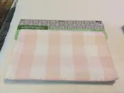 THE SPRING SHOP TABLE RUNNER PINK WHITE CHECKERED 14X72 NEW