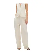 Relaxed Linen Pleated Trousers 0,12,2,4,6,8,10 tofu