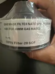 Filter Gas Mask Filter 40mm NATO NBC Filter/Fits CBRN Masks / 10+ yr Life