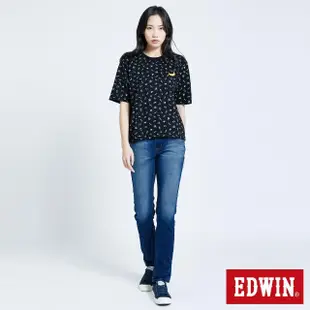 【EDWIN】女裝 JERSEYS 迦績EJ7棉錐形長褲(酵洗藍)