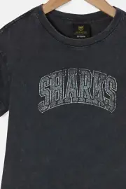 Cronulla Sharks NRL 2021 Cotton On Collegiate T Shirt Kids Sizes 1yrs-10yrs!