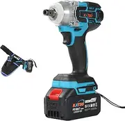 KATSU FIT-BAT 21V Brushless Cordless Impact Wrench with 4.0mAh Battery and 2 Adapters, 1/2 Inch 400Nm, Brushless Motor, Dual Speed Automatic Power Tool 102488