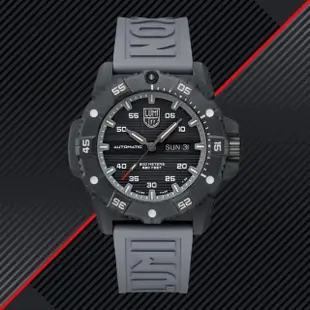 【LUMINOX 雷明時】雷明時海豹部隊機械錶黑面灰計時圈 瑞士錶(灰色橡膠CTF錶帶46mm)