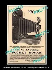 OLD POSTCARD SIZE KODAK CAMERA ADVERTISMENT THE 3a FOLDING POCKET CAMERA 1910