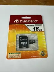 New Transcend 16GB Class 4 MicroSDHC Memory Card w/ SD Adapter
