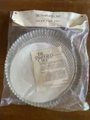 NIP The Pampered Chef Flan Pan Set - Cake Tart/Pie 10 " inch 2 Pan -NEW