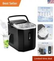 Ice Makers Countertop - 9 Cubes in 6 Mins, 26lbs/Day, Portable Ice Maker with...