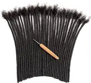 Originea Dreadlock Extensions Human Hair for Man/Women Full Head Handmade 0.8cm Thickness Can Be Dyed and Bleached Dreadlocks Bulk Permanent Loc Extensions (8 Inch 60 Strands, 1B# 0.8cm)