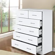 6 Chest of Drawers Andes White Storage Furniture Bedroom Organizer Modern Design