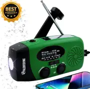 5000mAh Solar Hand Crank Weather Radio AM/FM NOAA with SOS Alarm LED Flashlight