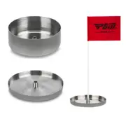 Portable Stainless Steel Golf Hole Cup With Flag Outdoor Golf Trainer Green Cups