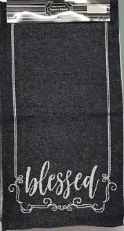 Short Tapestry Table Runner (13" x 48") INSPIRATIONAL,BLESSED, BLACK & WHITE, HC