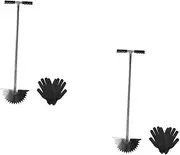 Kisangel 2pcs Lawn Care Tool Manual T-Shape Edger Yard Tool for Grass Maintenance Sidewalk Cleaner Outdoor Edging Tool Garden Border
